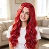 Cosplay Ponytail Wig with Center Part - Medium Length Hairpiece for Women Costume and Party