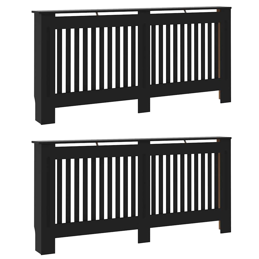 Radiator Cover 2 pcs Black 172 x 19 x 81.5 cm