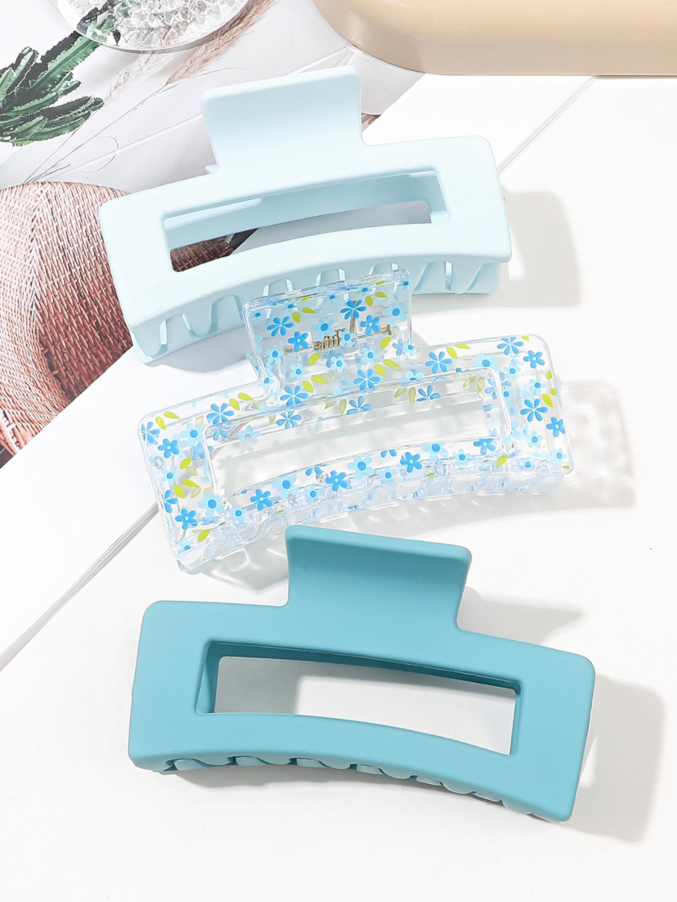 

3 шт. Матовый кремовый цвет Прозрачный Фруктовый Зажим-акула Царапка Вставные пряди Стиль Затылок Премиум Ветрозащитная пластина Аксессуары для волос- Для W разноцветный