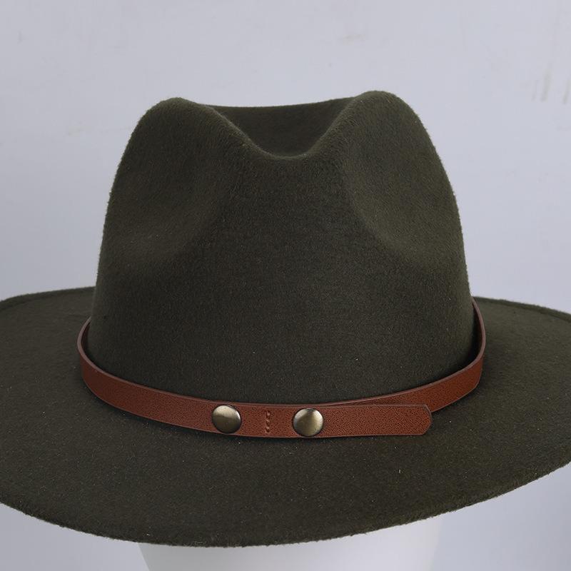 Retro European & American Straw Hat with Leather Buckle and Creative Hatband Decoration