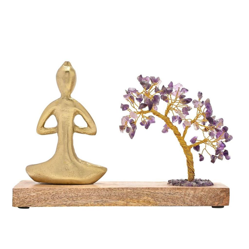 Serenity Gemstone Tree Yoga Ornament - Amethyst