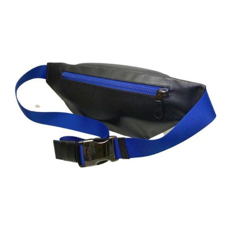 Coach Track 41 Zipper Closure Multi-Functional Pocket Leather Detail Shoulder Crossbody Chest Waist Bag Large Men bags Charcoal-Gray Blue CC019-QBPEM