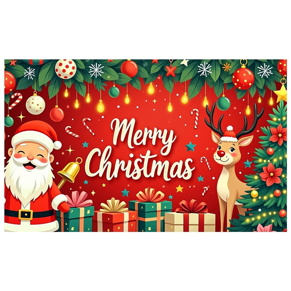Christmas Decor Decorative Design Christmas Banner Festive Decoration Santa Claus Design Photo Prop For Indoor Decoration Event