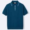 Polo de punto para hombre con ribete de contraste y manga corta