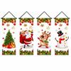 4pcs 2D Flat Christmas Flag Banners Snowman Xmas Decoration  Indoor Decoration