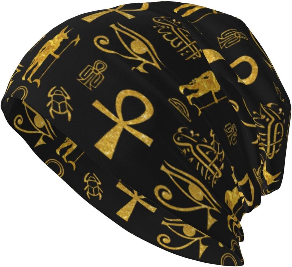 Kreuz Totenkopf Mütze Ägyptisch Warm Gestrickte Mütze Beanie Hüte Kopfbedeckung Geschenk für Unisex Damen