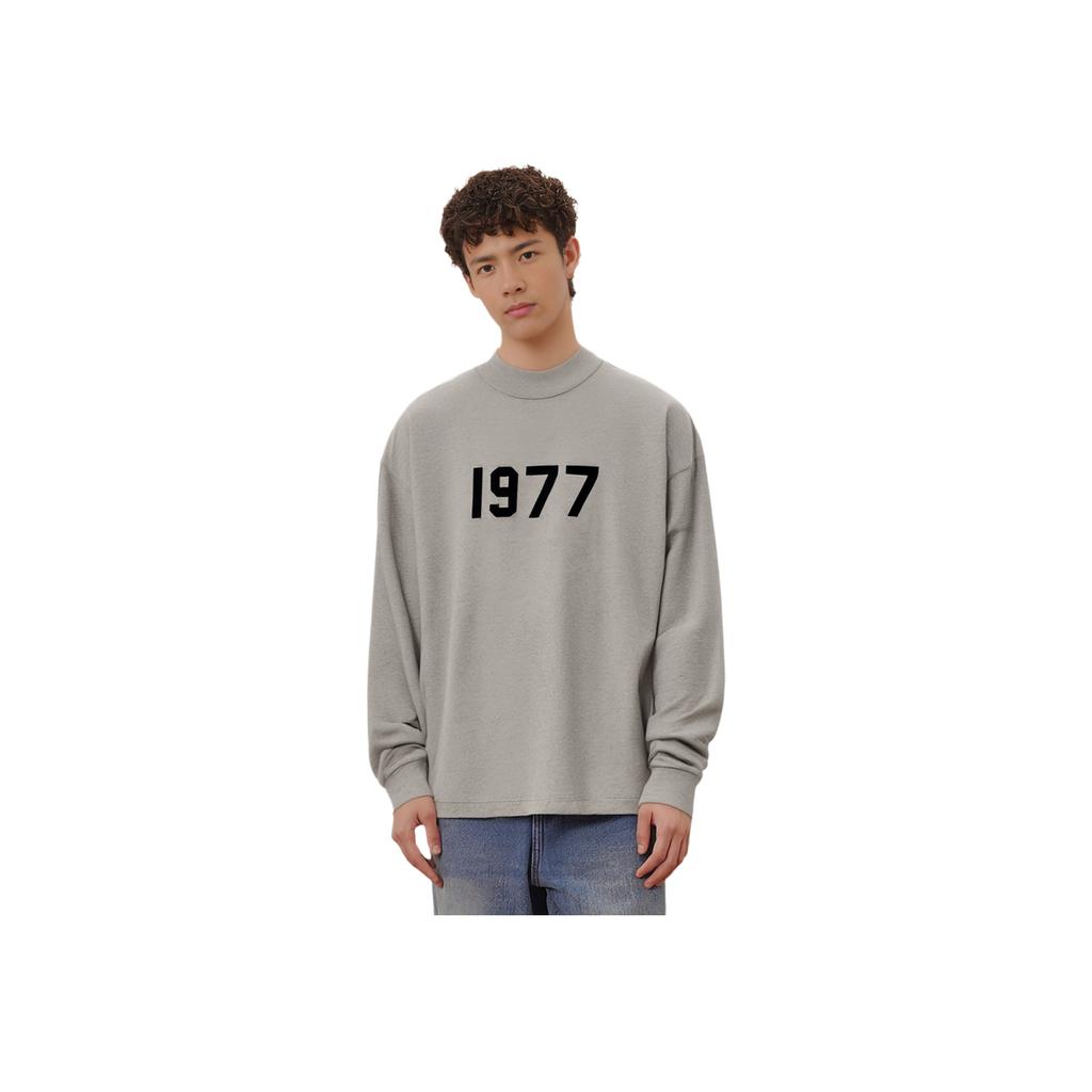 Fear of God Essentials 1977 Collection SS22 Long Sleeve Tee with Digital Print Unisex Tops Dark-Oatmeal FOG-SS22-926