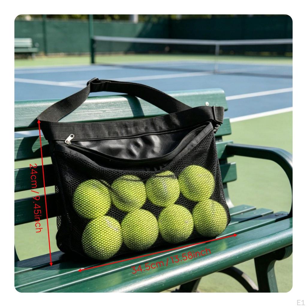 Mesh Ball Collecting Bag Lightweight Tennis Waist Pouch Large Capacity Sports Accessory for