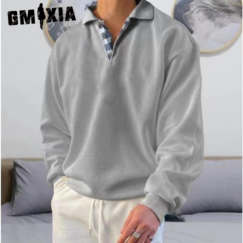 

Хлопковая футболка с длинным рукавом GMXIA, мужская модная свободная футболка с принтом «Сострадательная» XXXXXL светло-серый