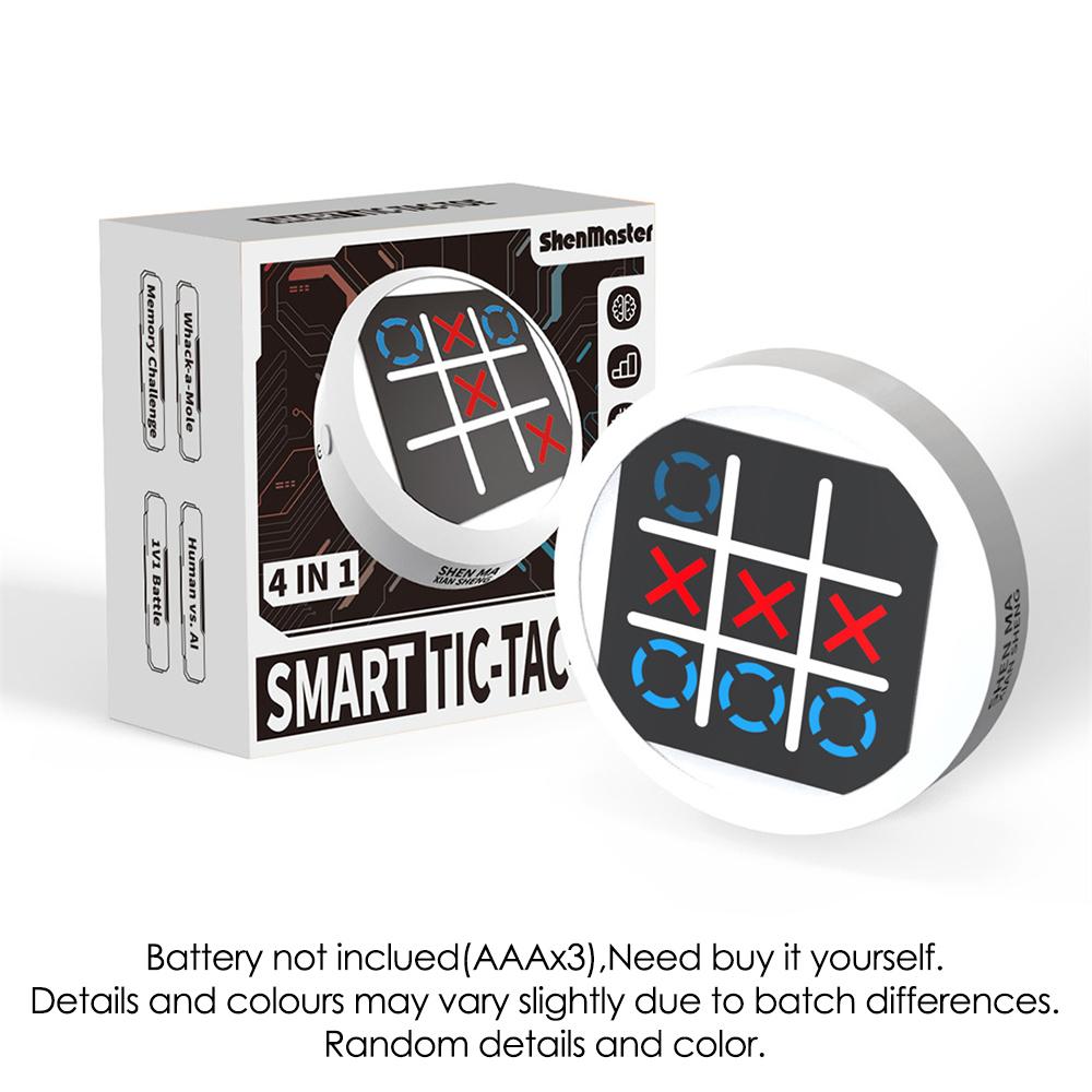 4in1 Tic Tac Toe Electronic Handheld Personal Challenge Game Console, Party Puzzle Interactive Game Toy Christmas Birthday Gifts