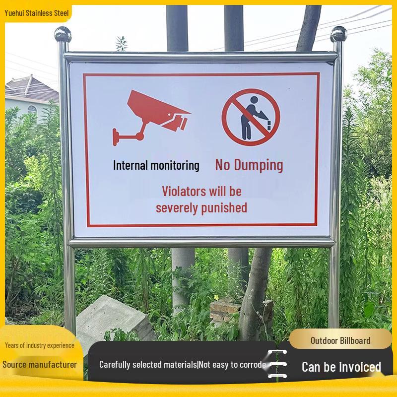 Stainless Steel Outdoor Billboard & Safety Sign for Public Notices and Power Cable Identification