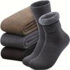3 Pairs Men's Winter Thermal Socks -  Socks, Toe & Heel Reinforced, Cold Weather Outdoor Socks, Warm