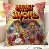 Cartoon S-She-Ra And The Princesses Of Powers Natural Linen Organic Fabric Double-Sided Printing Sofa Home Decor Pillow Case