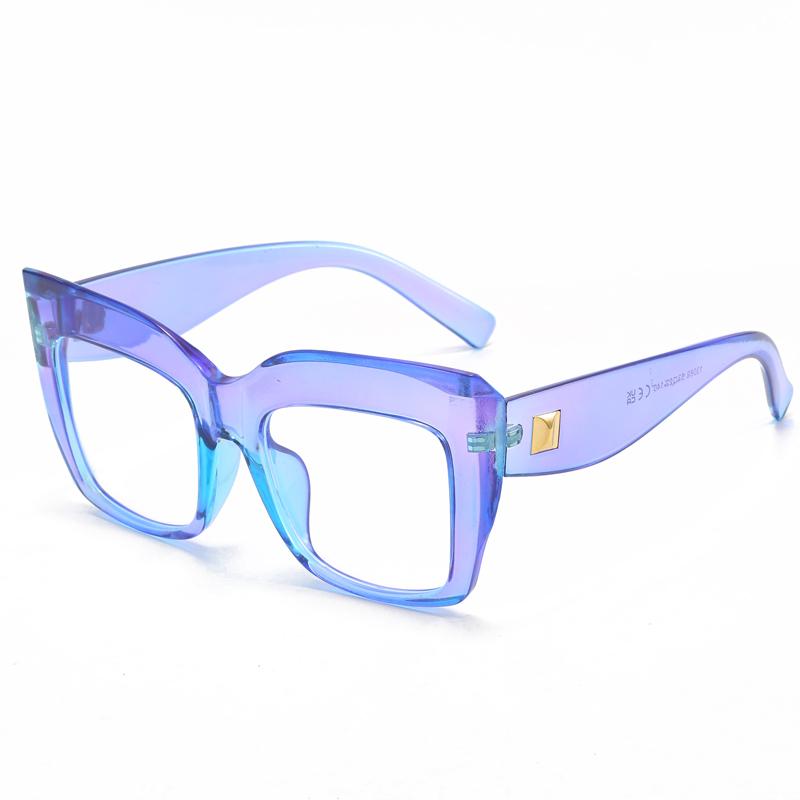 Oversized Square Women'S Glasses Frames Fashion Blue Anti Blue Light Eyeglasses Optical Lenses Female Luxury Brand Big Eyewear