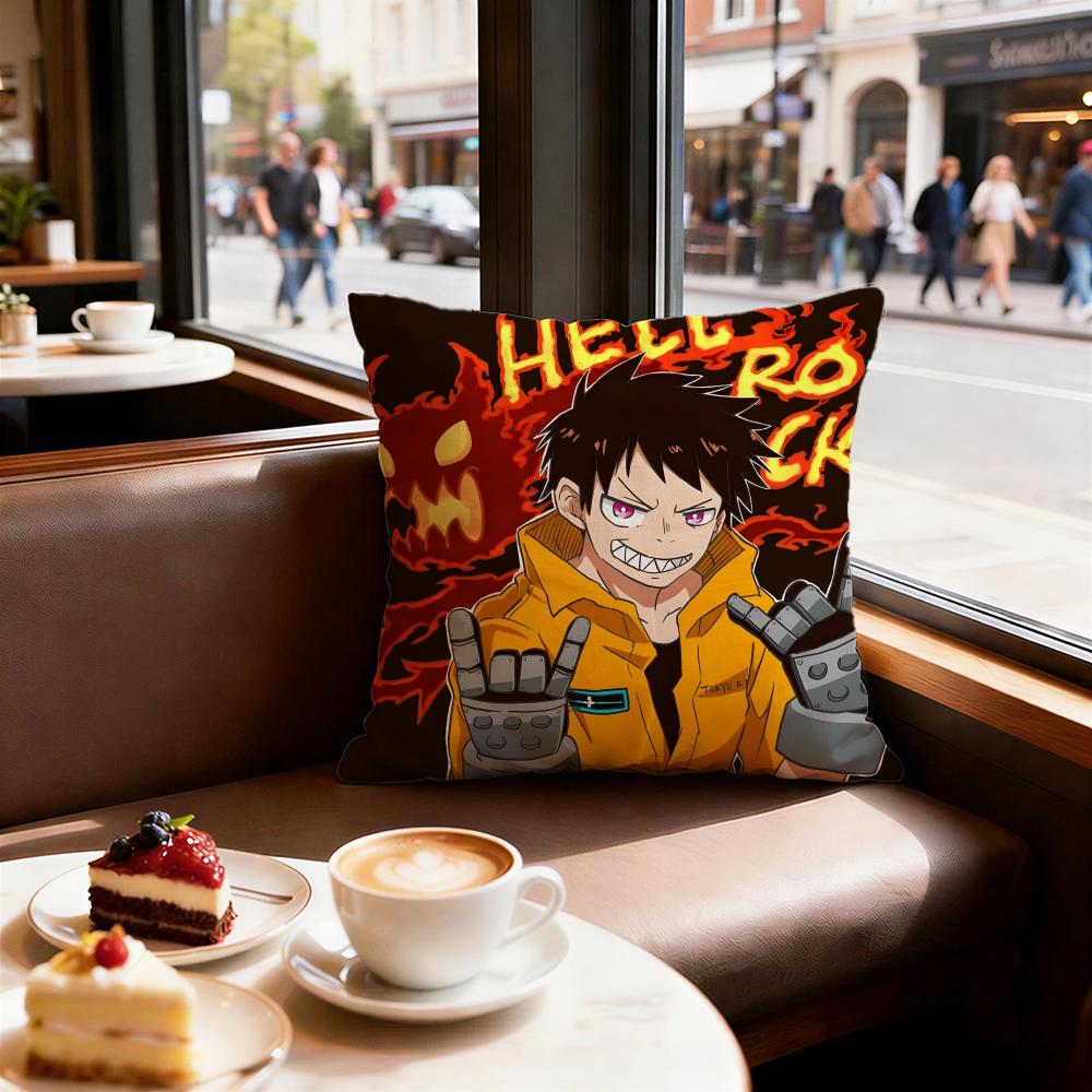 Anime Fire Force Cushion Cover Decorative Cushions Covers Cover Sofa x Pillow  Piece x x Pillowcase