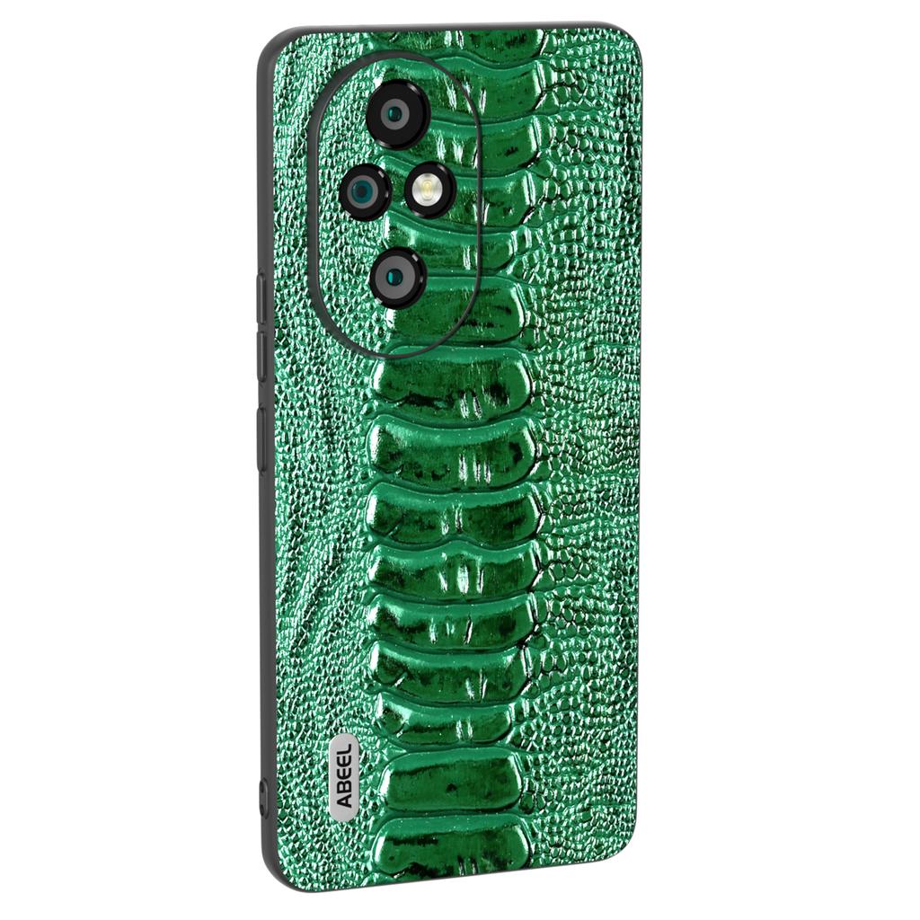For Honor 200 Pro 5G Case Crocodile Texture Genuine Cow Leather+TPU+PC Phone Cover