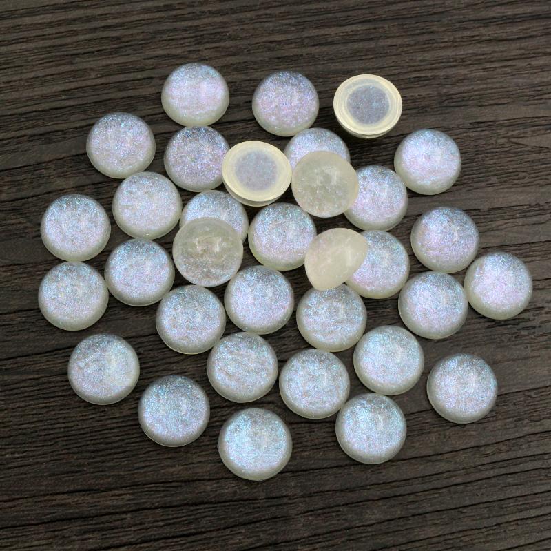 New Fashion 40pcs 12mm Mix Colors Stylish Color Half Ball Flat Back Resin Cabochons Cameo DIY Jewelry Making Accessories