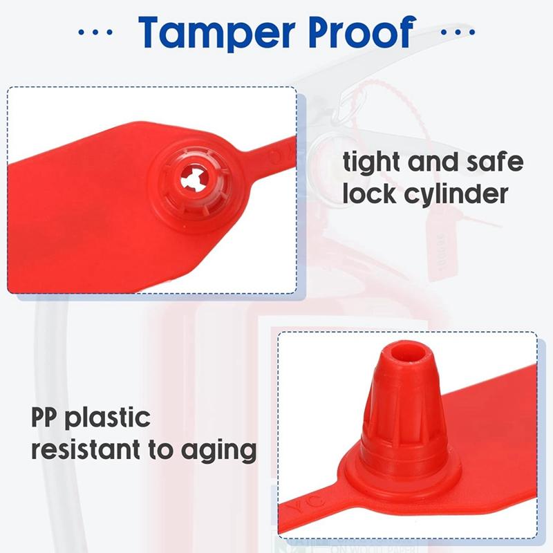 Fire Extinguisher Label Seal Security Number Zipper Collar 250Mm Length 2000 PCS Red