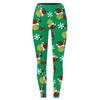 Damen Casual Mode Outdoor Weihnachten Bedruckt Slim Elastische Yogahose Cropped Hose