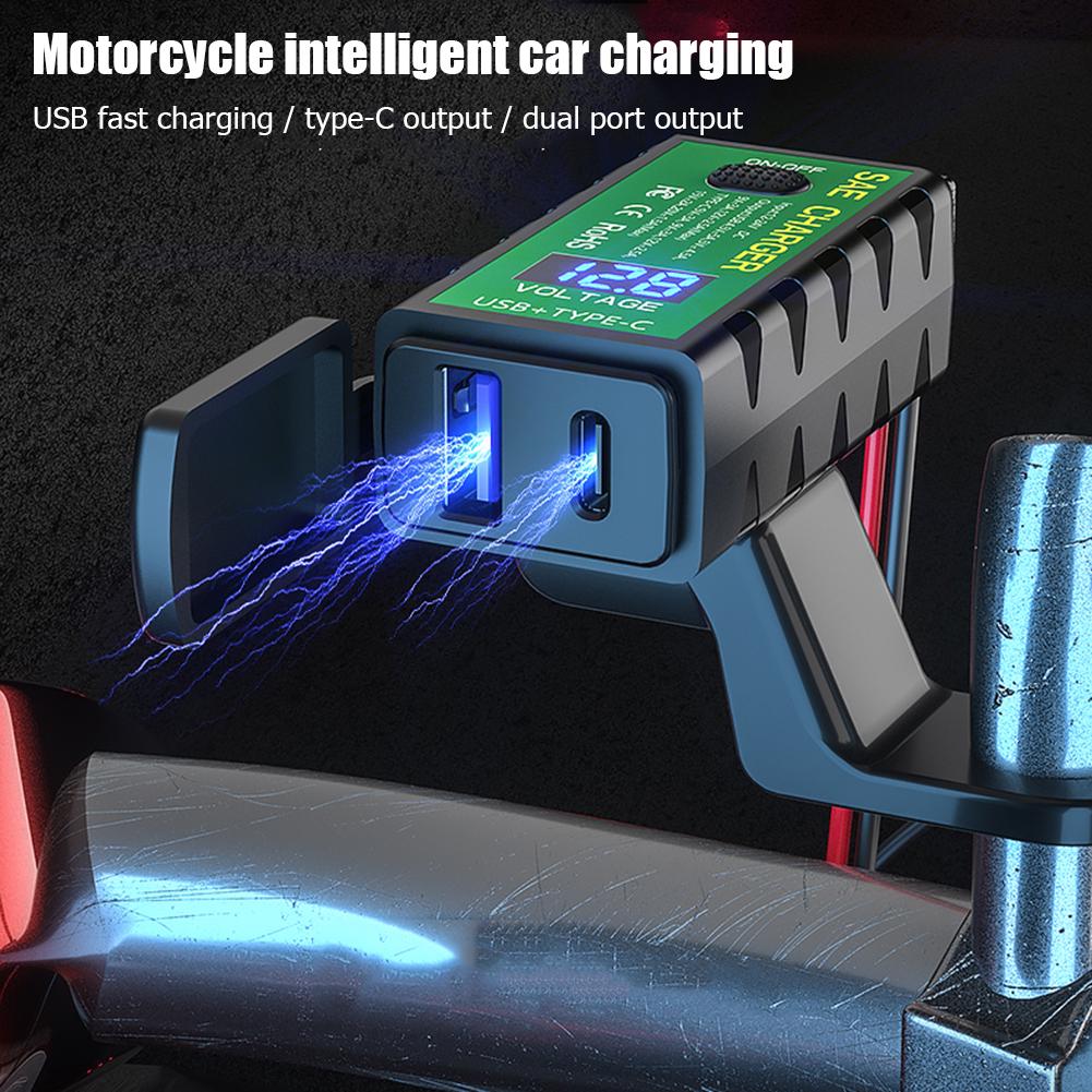 Dual USB Motorcycle Charger SAE To USB Fast Charging Adapter for Cell Phone GPS