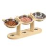 Three Bowl Design High Cat Bowl Stainless Steel Protects Neck Spine Pet Feeding Bowl Lifting Height Pet Feeding Machine