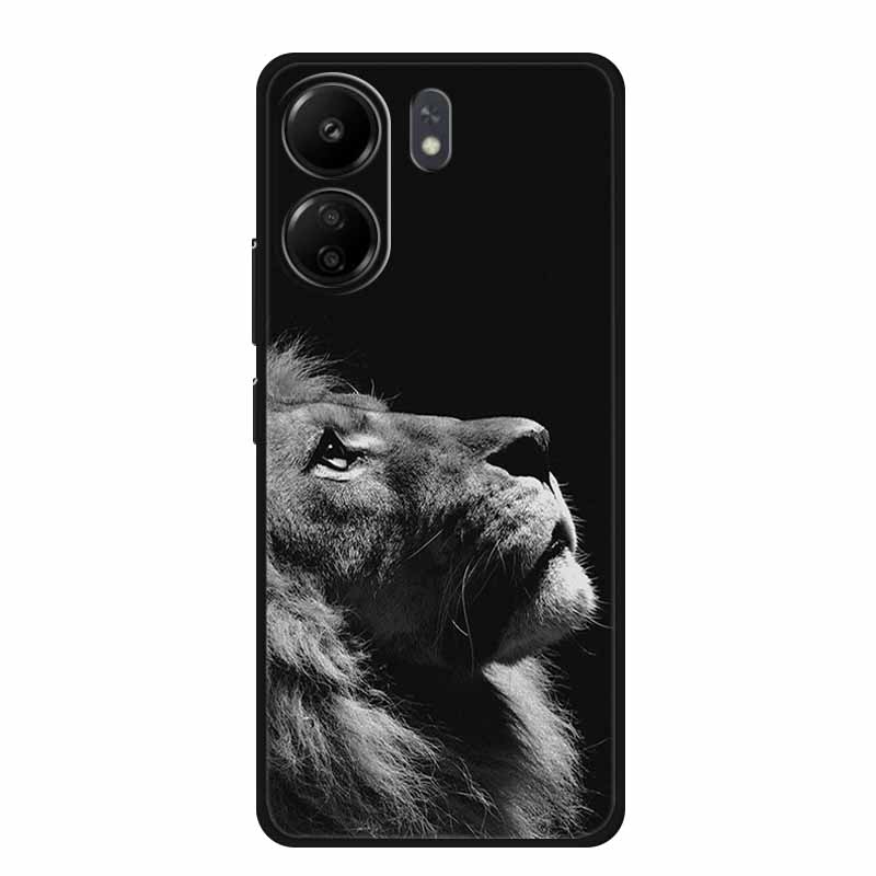 Phone Cases for Redmi 13C 13R Soft Silicone TPU Cover for Xiaomi Redmi13 C R Animal Wolf Funda Vividly Lion Tiger Capa 13 C R