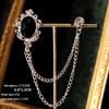 Baroque Rhinestone Pearl Corsage Necklace Brooch - Retro British Court Suit Accessory