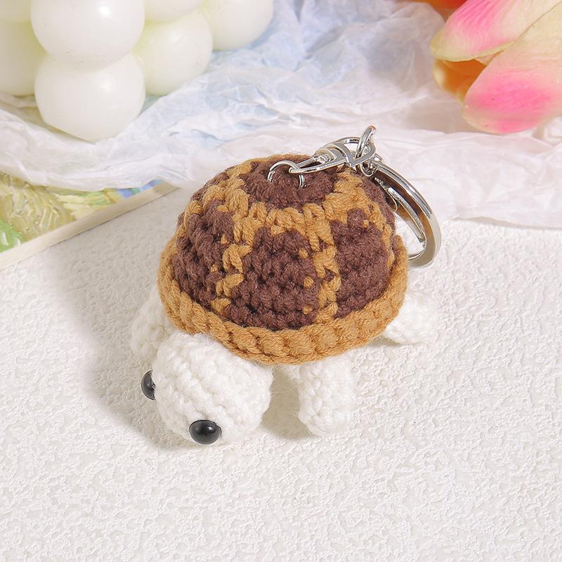Cute Crochet Turtle Plush Keychain Handmade Mini Pendant For Backpack Bag Car Keys Home Desk Decor Gift Accessory