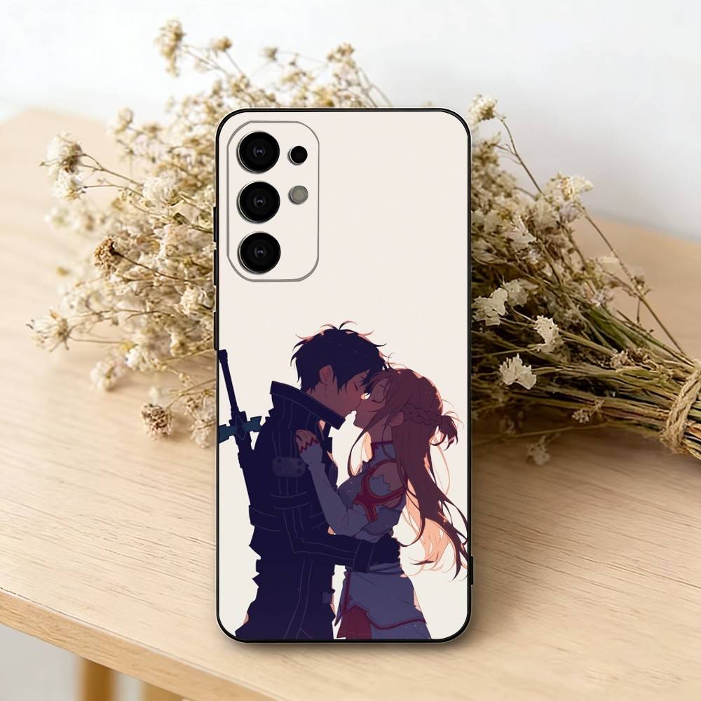 

Kirito & Asuna Anime Phone Case For Samsung S25,S24,S21,S22,S23,S30,Ultra,S20,Plus,Fe,Lite,Note,10,Black Cover Samsung S25
