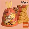 30/60pcs Thickened Tear-Resistant Drawstring Trash Bags, Large Capacity Stylish Creative Carry-On Garbage Bags, Portable Kitchen Cleaning Bags