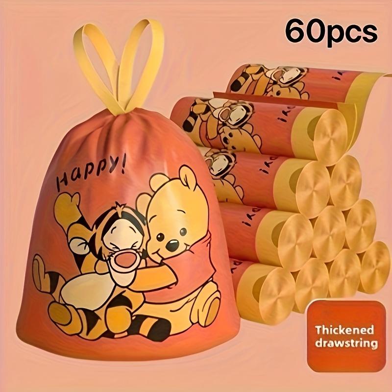 30/60pcs Thickened Tear-Resistant Drawstring Trash Bags, Large Capacity Stylish Creative Carry-On Garbage Bags, Portable Kitchen Cleaning Bags