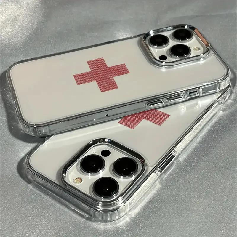 INS Retro Heißer Verkauf Rotes Kreuz Design Muster Handyhülle für iPhone 17 AIR 16 15 14 13 12 11 PRO MAX XSMAX XR 7 8 PLUS Y2K Hülle