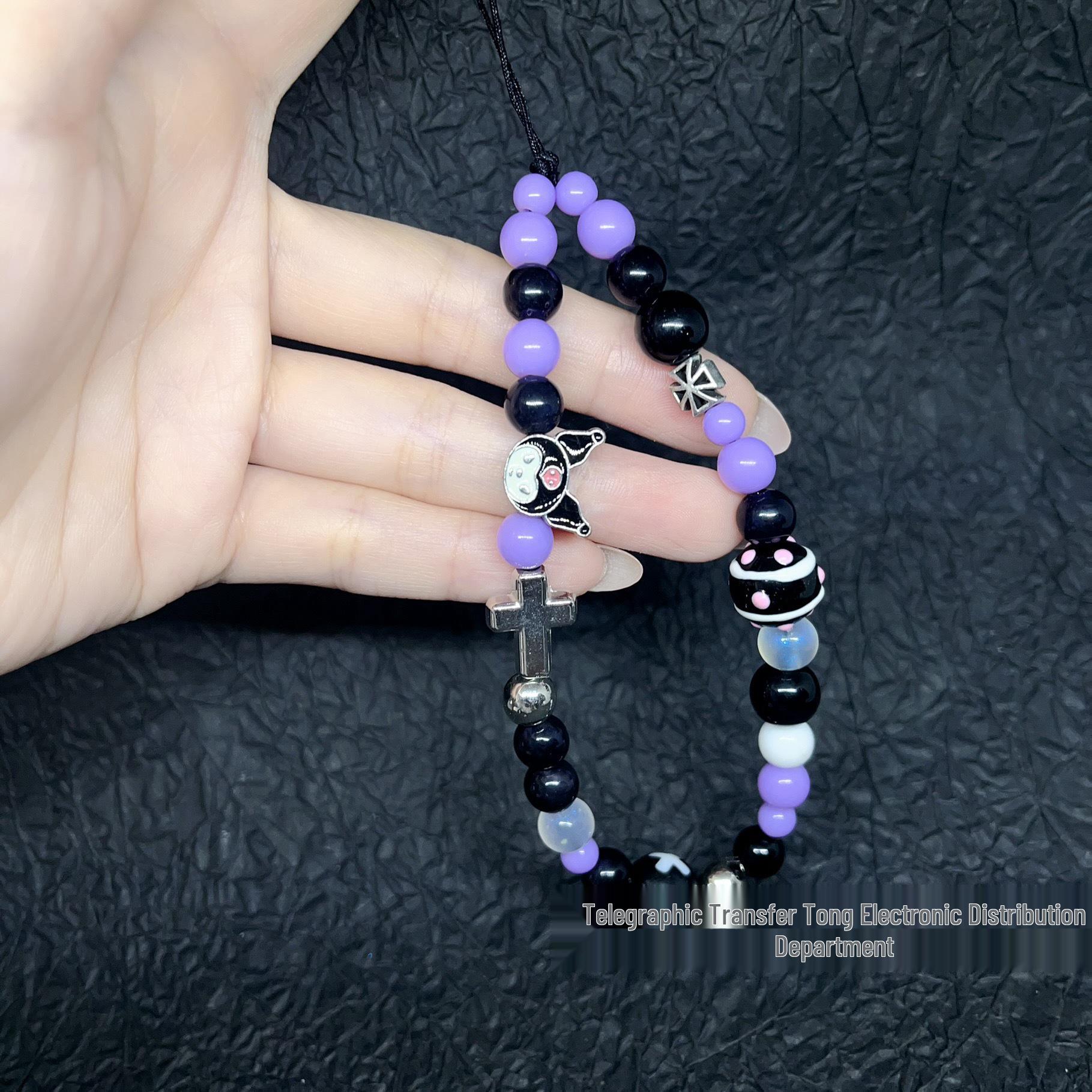 

Ланцюжок для телефону та ремінець для камери з намистинами Kuromi