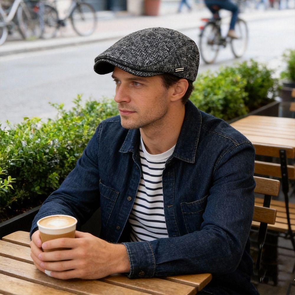 Fashion Winter Beret Hat Soft Thick Warm Newsboy Hat Casual Adjustable Painter Hat Men Women