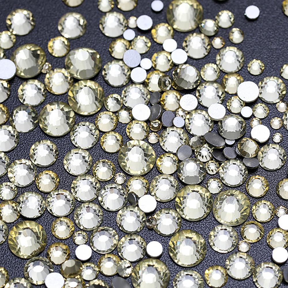 Flatback Crystal Glass Rhinestones Mix Size 14400pcs Non-Hot Fix Bulk Rhinestones for Nail Art Cup Garment Decoration