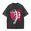 Ghost in The Shell Motoko Kusanagi Vintage gewaschenes T-Shirt Herren Damen Kleidung Lässiges Kurzarm Oversized T-Shirts Streetwear