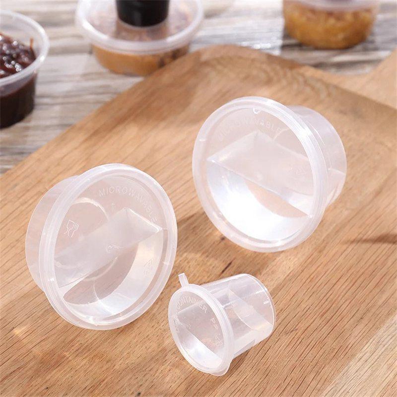 One Box Of 100pc Plastic Takeaway Sauce Cup Containers Food Box With Hinged Lids Pigment Paint Box Palette Disposable Box