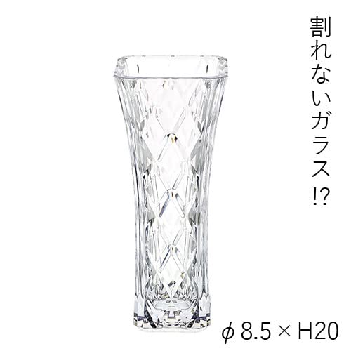 FOYER Unbreakable Vase, Polycarbonate, Crystal Series, H 20cm, W 8.5cm, 2300183