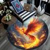 Phoenix Rising Round Area Rug,Carpet Rug for Living Room Bedroom Sofa Playroom Decor,Non-slip Floor Mat