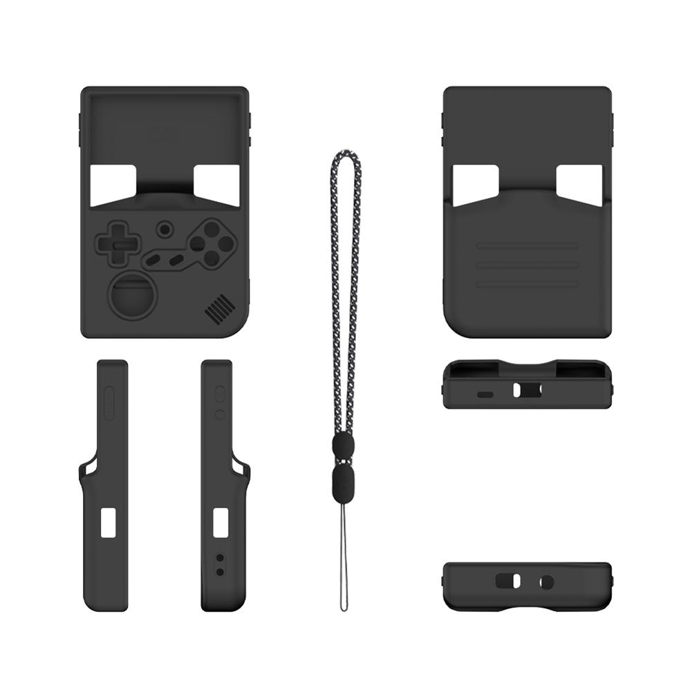 

Силиконовый защитный чехол со шнурком, противоударный мягкий чехол-протектор для портативной игровой консоли ANBERNIC RG40XXV чёрный