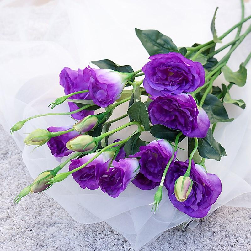 3 Branches 70cm Artificial Flower Trigeminal Eustoma Plants Room Home Decoration Fake Floral Wedding Photo Props Gifts