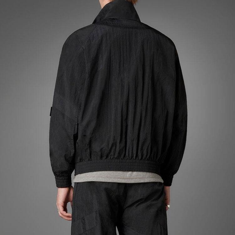 Adidas Originals Logo Color Block Stand Collar Zip Up Long Sleeve Sports Jacket Men Jacket Blue Black HD2241