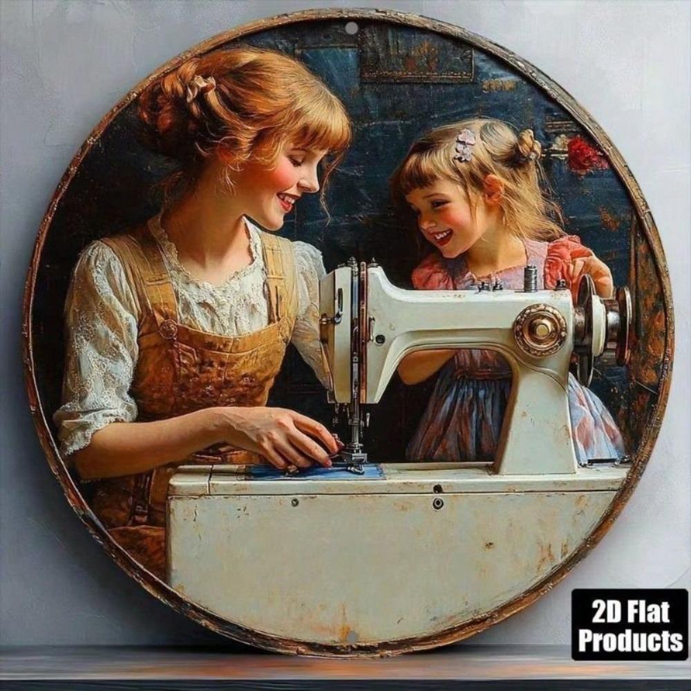 Vintage Sewing Machine Metal Wall Art Home Decor Tin Sign Poster