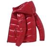 Giacche da Uomo Corte Invernali con Cappuccio da Donna Ispessite Calde Antifreddo Manica Lunga Giacca Cardigan Piumino Lucido