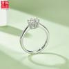 Luxury Engagement Straight Shank Beaded Edge Promise S925 Sterling Silver Rhodium Plated 1CT D Color Moissanite Ladies Ring