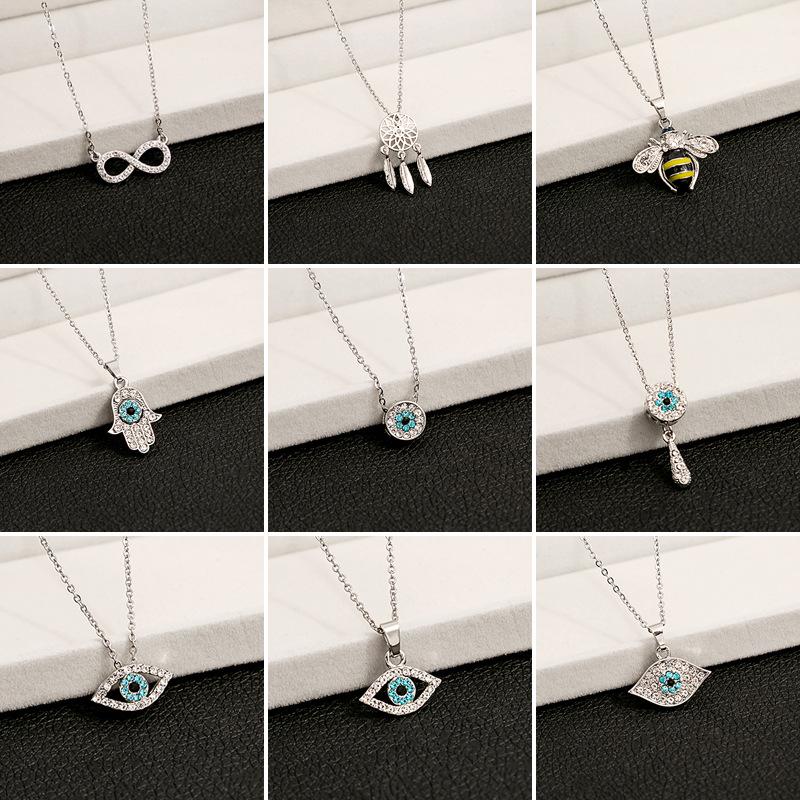 

Evil Eye & Bee Diamond Dream Catcher Vintage Necklace