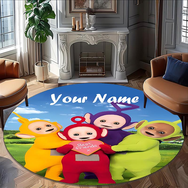 Personalized T-Teletubbies Round Chair Office Rug - Perfect for Mat, Office Chair & More - Ideal Gift for Birthdays and Holidays