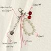 Unique Pearls Cherry Keychain Alloy Love Heart Keyring Multi Functional Purse Charm Daily Fashion Accessories