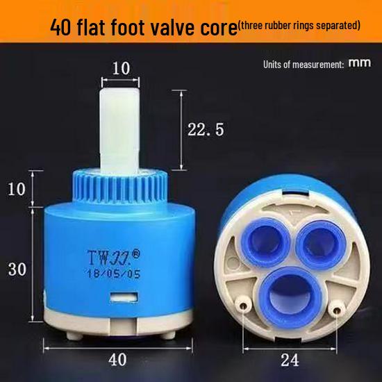 Ceramic Hot/Cold Faucet Cartridge Kit for Kitchen, Basin, and Shower Repair
