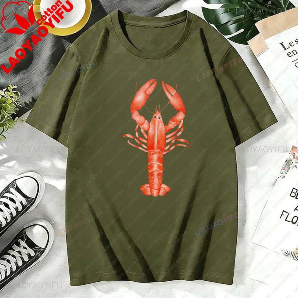 Lobster Graphic Printed Tshirt Lobster Lover Gift Shirt Unisex Unisex Cotton Short Sleeve Casual Fashion Summer Short Sleeve